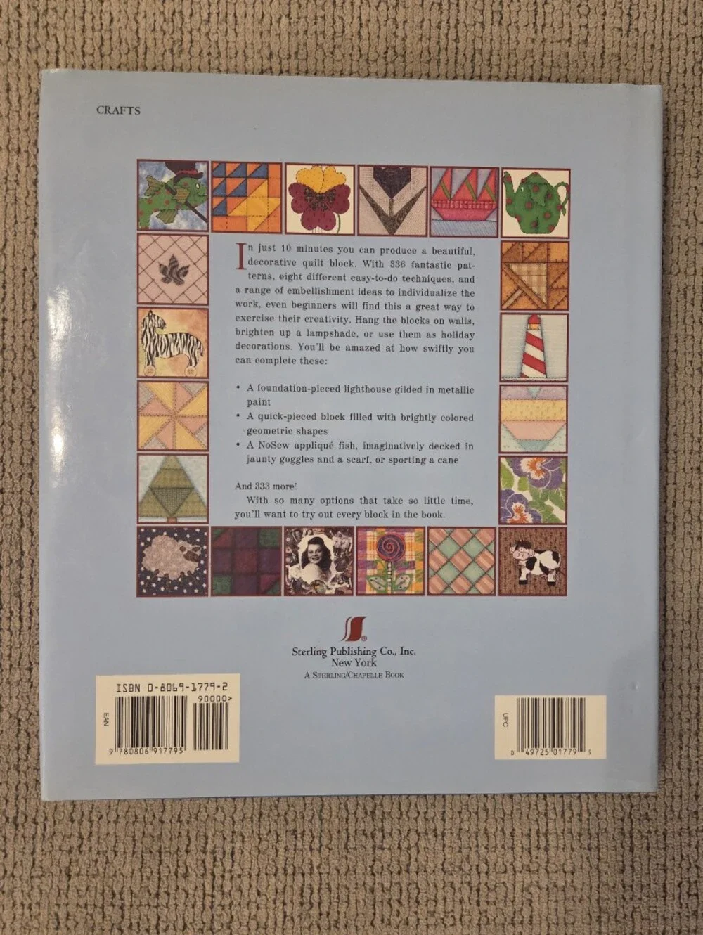 336 Ten-Minute Quilt Blocks Book - Blue and Cream Cover by